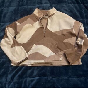 Athletic Works Tan and Cream Fleece Pullover